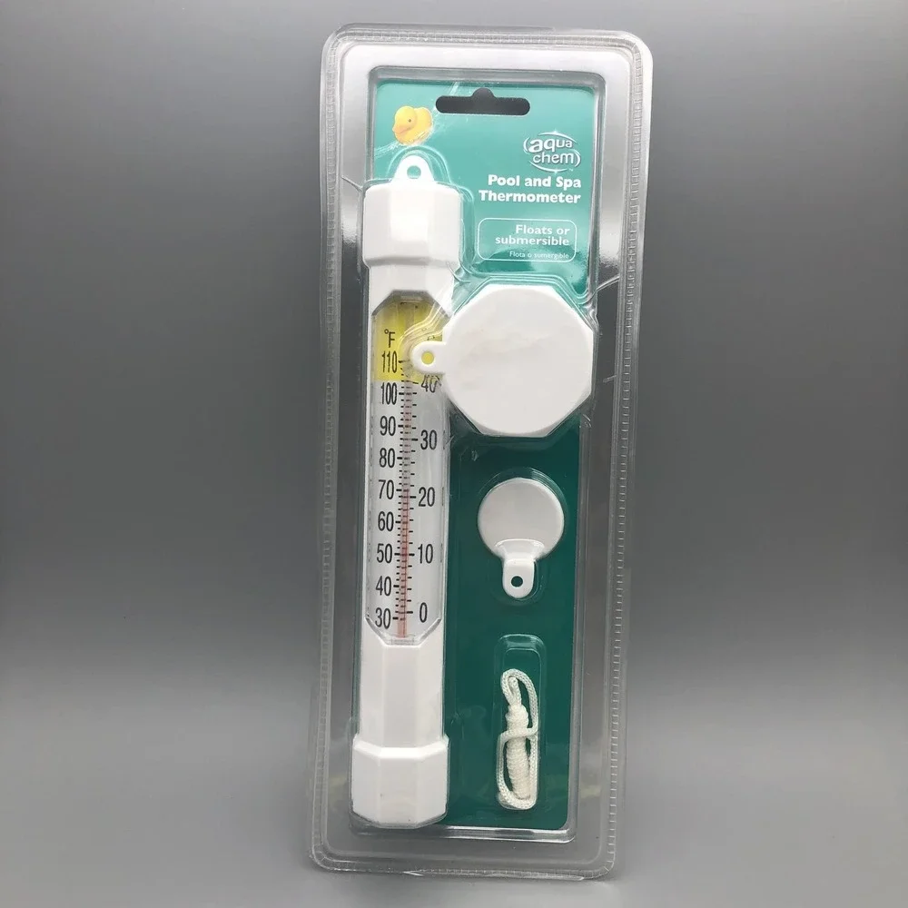 Aqua Chem Pool and Spa Thermometer Floating Submersible New Easy Read White